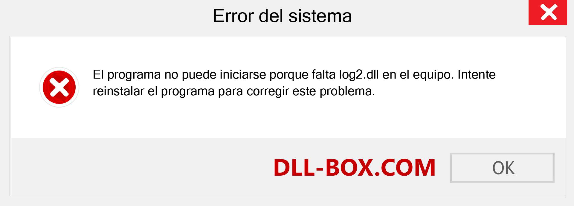 ¿Falta el archivo log2.dll ?. Descargar para Windows 7, 8, 10 - Corregir log2 dll Missing Error en Windows, fotos, imágenes